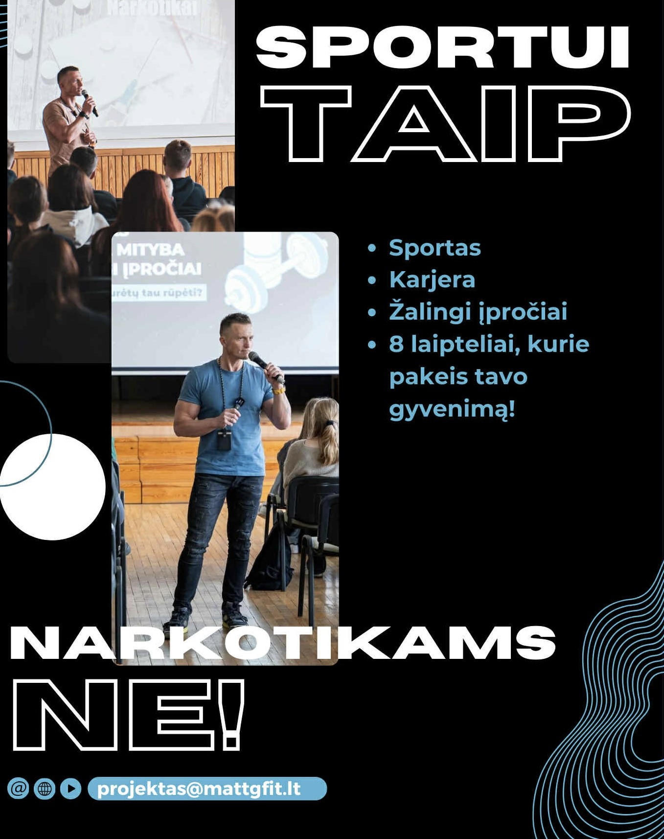 Susitikimas su sportininku Matu Gailevičiumi – „Sportui taip, narkotikams ne!“
