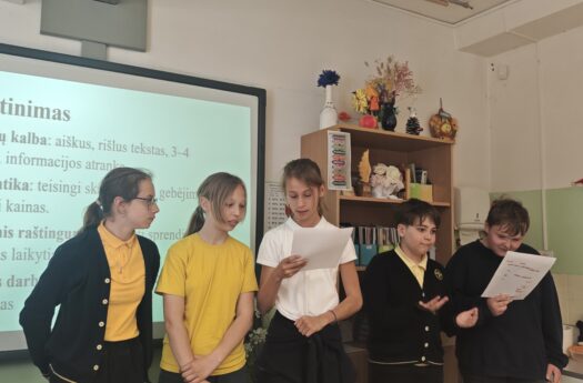 5a klasės integruota pamoka Panevėžio Mykolo Karkos pagrindinėje mokykloje
